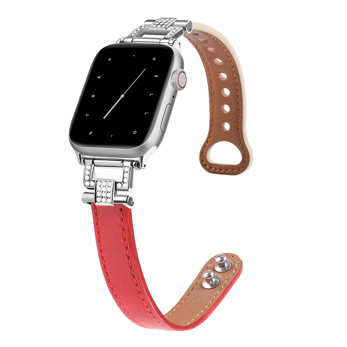 Crystal Two-Tone Leather Tour - Red + Beige